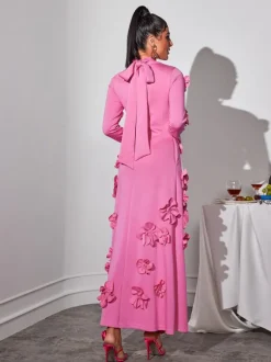 Liluri Long Sleeve Flower Maxi Dress