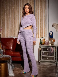 Linnet Knit Lounge Pants In Purple