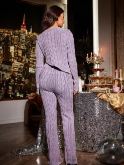 Linnet Knit Lounge Pants In Purple