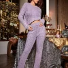 Linnet Long Sleeve Knit Top In Purple