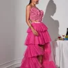 Loryn Tiered Tulle Trimmed Skirt