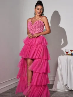 Loryn Tiered Tulle Trimmed Skirt