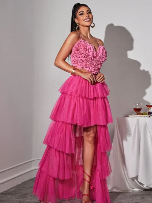 Loryn Tiered Tulle Trimmed Skirt