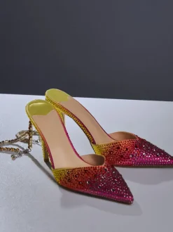 Lyre Fringe Crystal Heels
