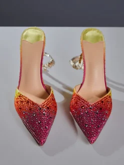 Lyre Fringe Crystal Heels