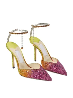 Lyre Fringe Crystal Heels