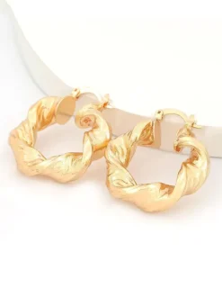 Maia Chunky Twist Hoop Earrings