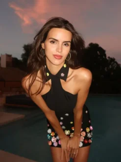Makari Flower Collar Bandage Dress