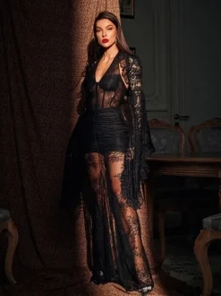 Malaz Flare Sleeve Lace Shrug