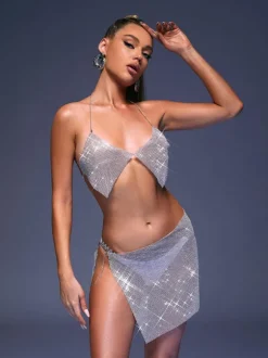 Marlowe Chainmail Skirt In Silver