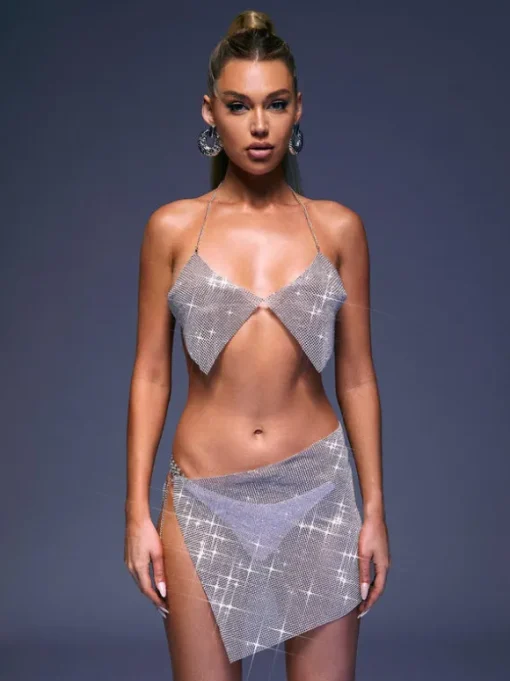 Marlowe Chainmail Skirt In Silver