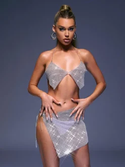 Marlowe Chainmail Skirt In Silver