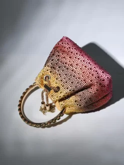 Mattea Crystal Embellished Bucket Bag In Ombre