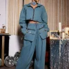 Maudie Pocket Wide Denim Pants Set