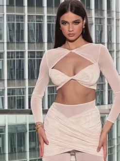 Mawae Twisted Mesh Pants Set