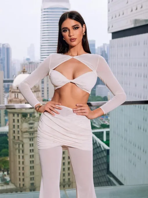 Mawae Twisted Mesh Pants Set