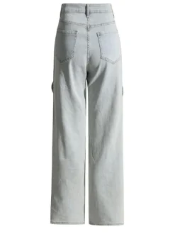 Mehetabel Cutout Denim Pants In Light Blue