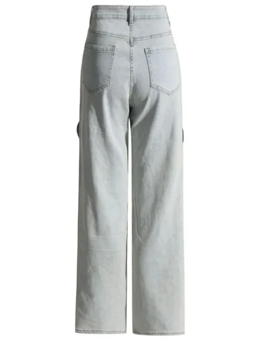 Mehetabel Cutout Denim Pants In Light Blue