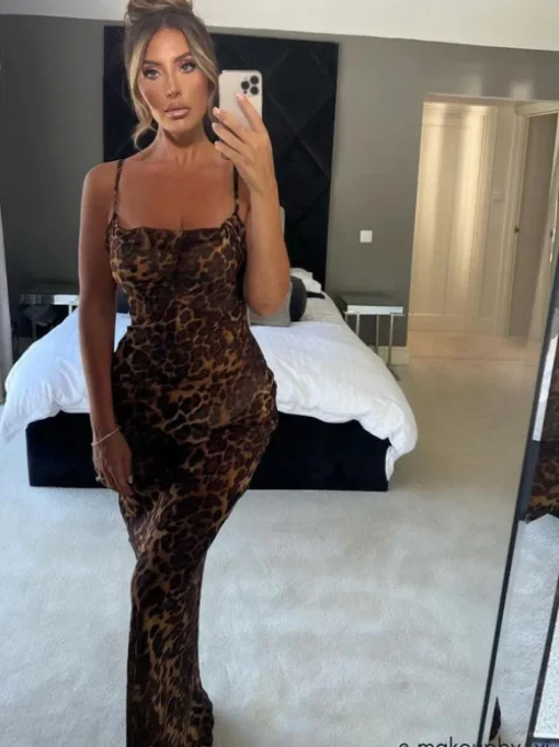 Melany Leopard Print Spaghetti Maxi Dress