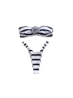 Melissa Stripe Flower Bikini Two Piece Set