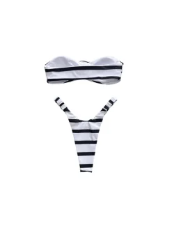 Melissa Stripe Flower Bikini Two Piece Set