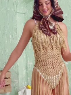 Melvina Knit Fringe Cover Up Dress