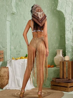 Melvina Knit Fringe Cover Up Dress
