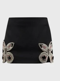 Merrick Butterfly Crystal Embellished Blazer In Black