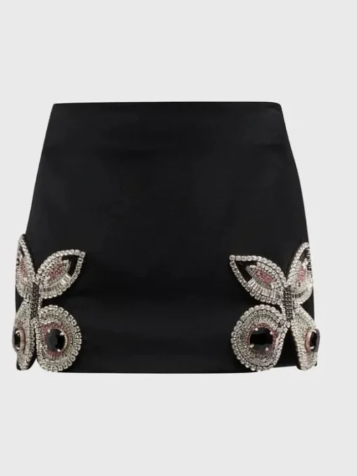 Merrick Butterfly Crystal Embellished Blazer In Black