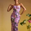 Nakoa Strapless Sequin Embroidered Maxi Dress