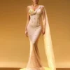 Nebulae One Shoulder Rhinestone Maxi Dress