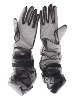 Nia Tulle Gloves In Black
