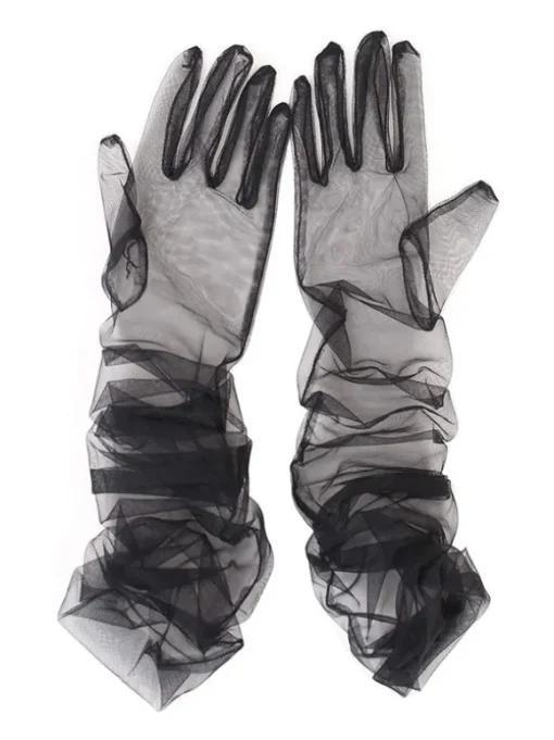 Nia Tulle Gloves In Black