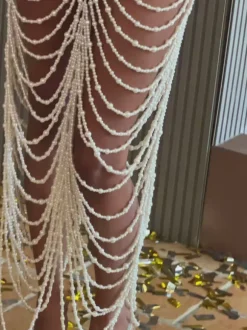 Nicola Pearl Fringe Maxi Dress