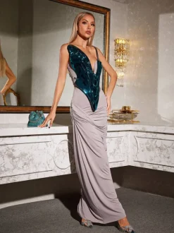 Nille Strapless Ruched Maxi Dress