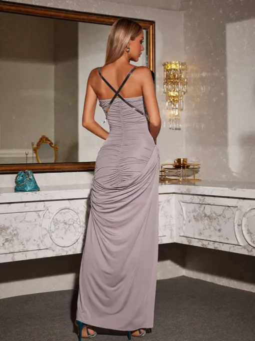 Nille Strapless Ruched Maxi Dress