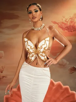 Novalise Halterneck Butterfly Armor Top