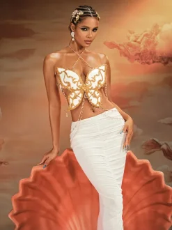 Novalise Halterneck Butterfly Armor Top