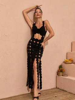 Nyx Circle Cutout Fringe Maxi Dress