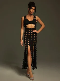 Nyx Circle Cutout Fringe Maxi Dress