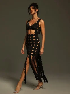 Nyx Circle Cutout Fringe Maxi Dress
