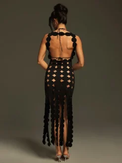 Nyx Circle Cutout Fringe Maxi Dress