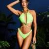 Oakes Halterneck Beaded One Piece Swimsuit