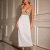 Oaks Rhinestone Cutout Sequin Midi Dress