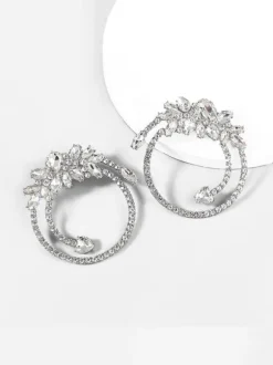Opal Crystal Circle Earrings