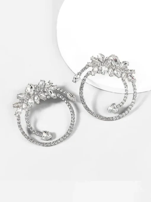 Opal Crystal Circle Earrings