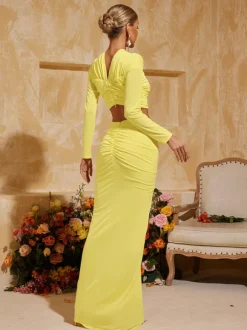 Perssis Twisted Ruched Skirt Set