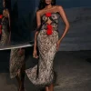 Phoenix Flower Lace Midi Dress