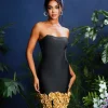 Quirce Strapless Flower Bandage Dress