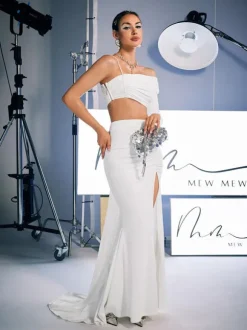 Raylan Ruched Split Skirt Set